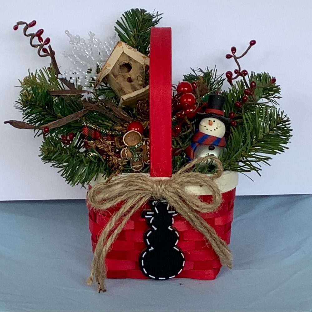 Christmas/Winter Floral Basket